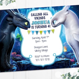 Comment dresser votre Dragon Invitation, Nightfury & Lightfury, Invitation d'anniversaire