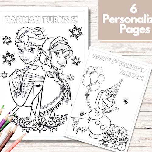 Frozen Coloring Pages Frozen Party Favors Frozen Birthday Etsy