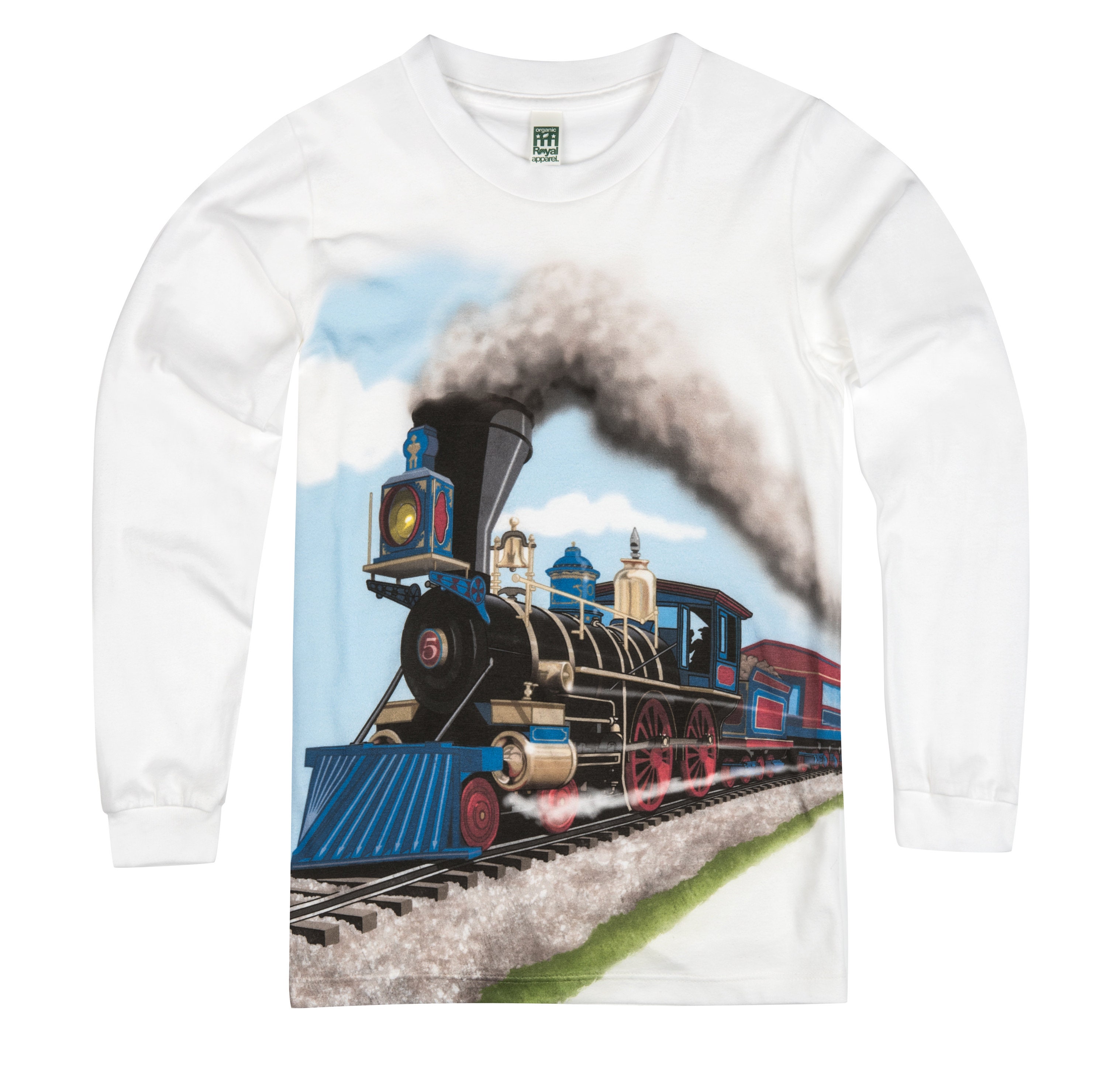 Boys & Girls 100% Cotton Long Sleeve Train T-Shirt