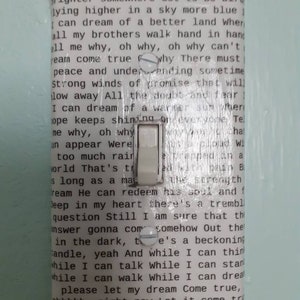 Custom song lyric light switch cover