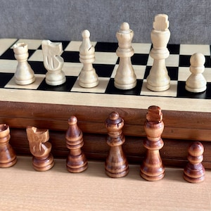 Small Germany chess set 90s vintage in good condition. Great gift for mens, chess lovers and collectors!