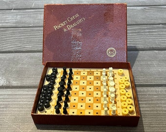 England traveling chess and checkers made of plstic. Great gift for mens, chess lovers and collectors!