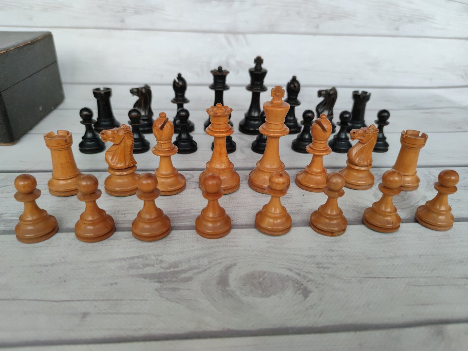 Chess French Chess Set 30s Vintage in Box Etsy