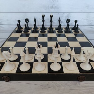 Rare Belarusian chess set made of 70s vintage plastic in good condition. Great gift for mens, chess lovers and collectors!
