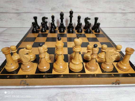 1950s old chess set USSR wooden vintage chess board 29x29cm - Shop Chess24  Board Games & Toys - Pinkoi