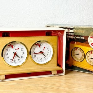 Mechanical chess clock Jerger in very good working condition 70s vintage Chess gift Rare chess clock with original box