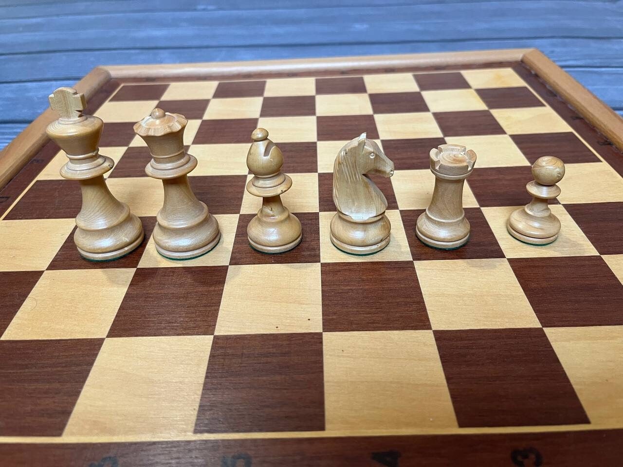 Combo of Reproduced 90s French Chavet Championship Tournament Chess Pieces  V2.0 in Ebonized / Box Wood 