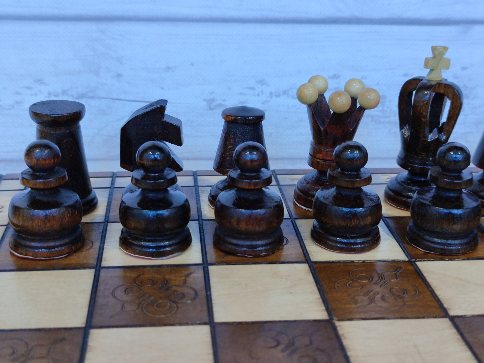 1950s old chess set USSR wooden vintage chess board 29x29cm - Shop Chess24  Board Games & Toys - Pinkoi