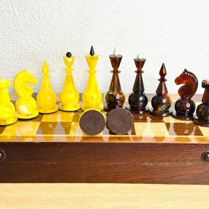 Amber New chess set Kaliningrad Gift Ambroid chess set USSR in very good condition Great chess gift for chess lovers and collectors.
