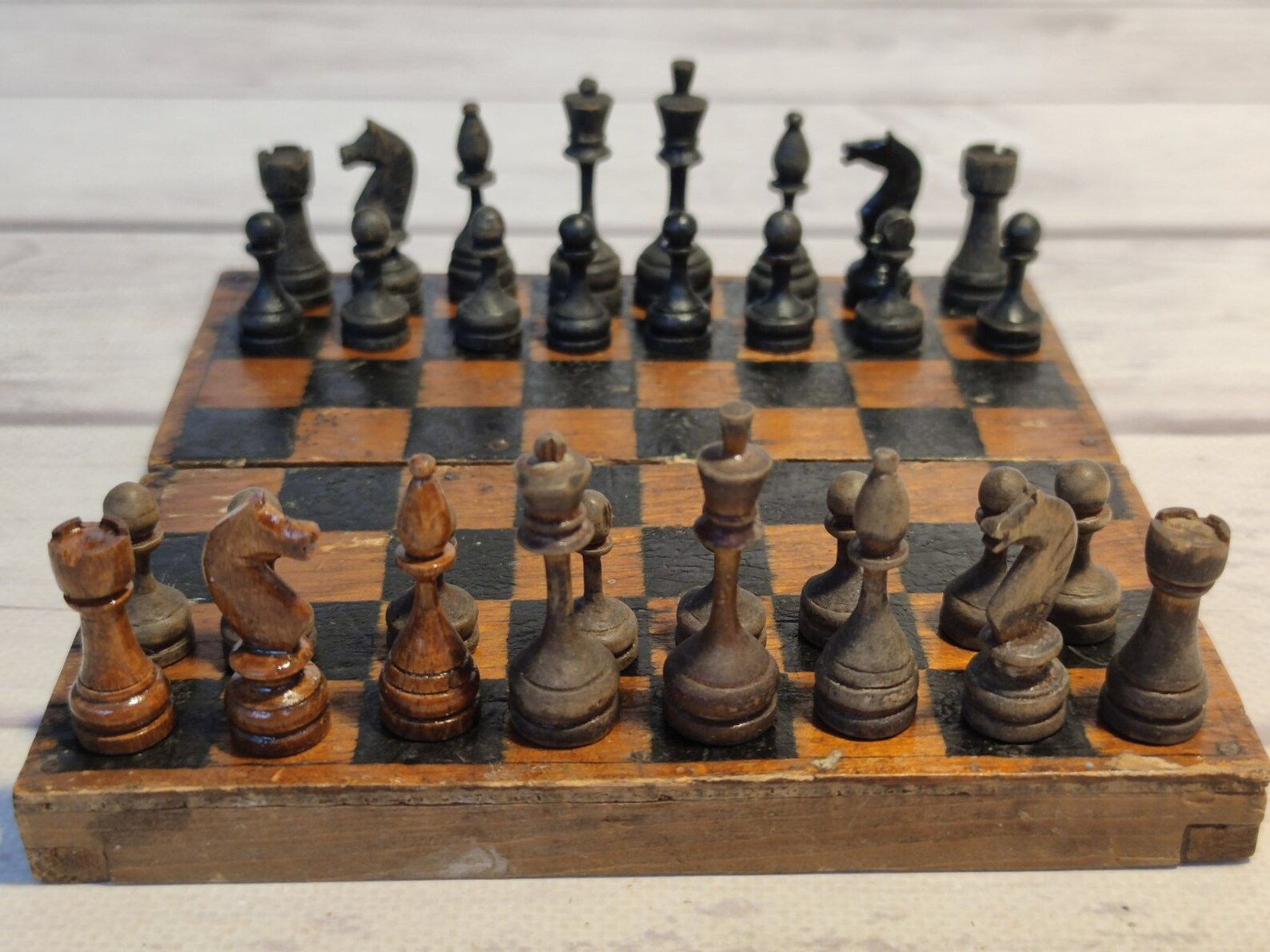 Soviet Wood Pocket Chess Set Near 30s Vintage in Good Etsy