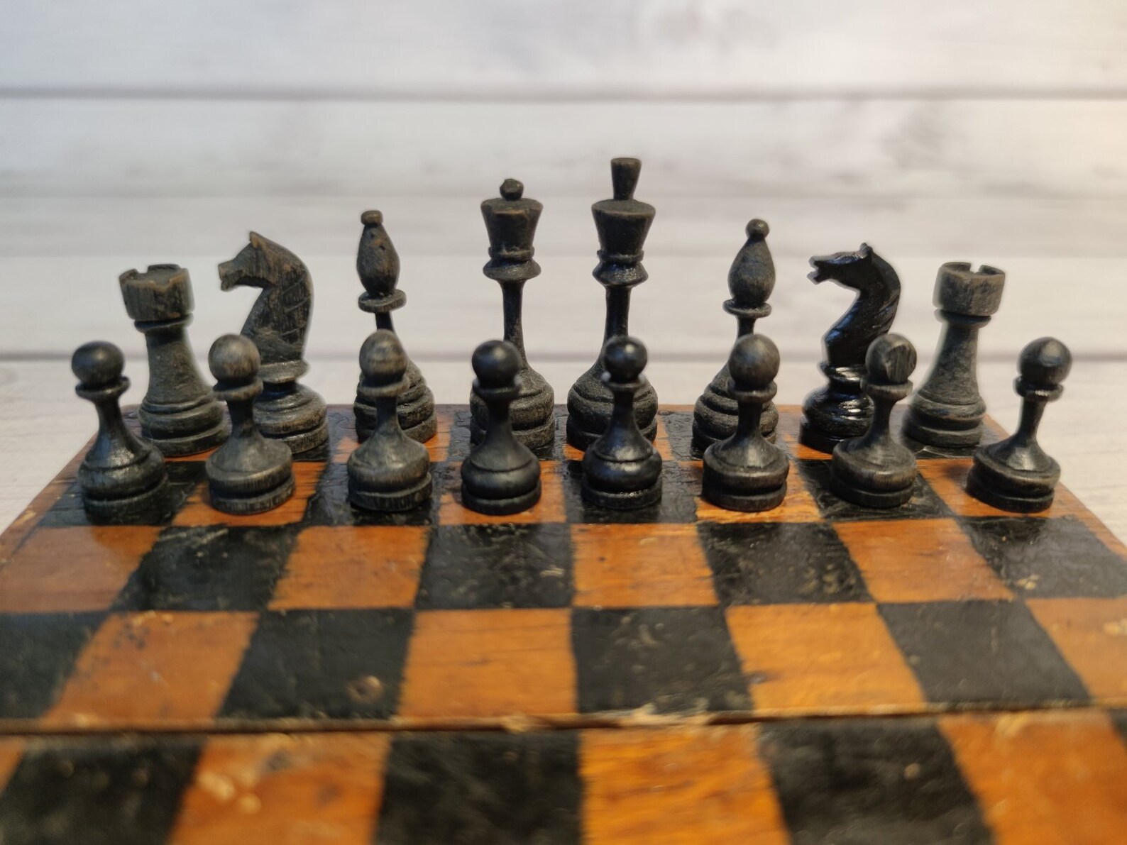 Soviet Wood Pocket Chess Set Near 30s Vintage in Good Etsy