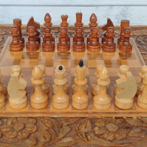 Soviet Handmade Chess Set + Backgammon + Checkers 80s Vintage in Good ...