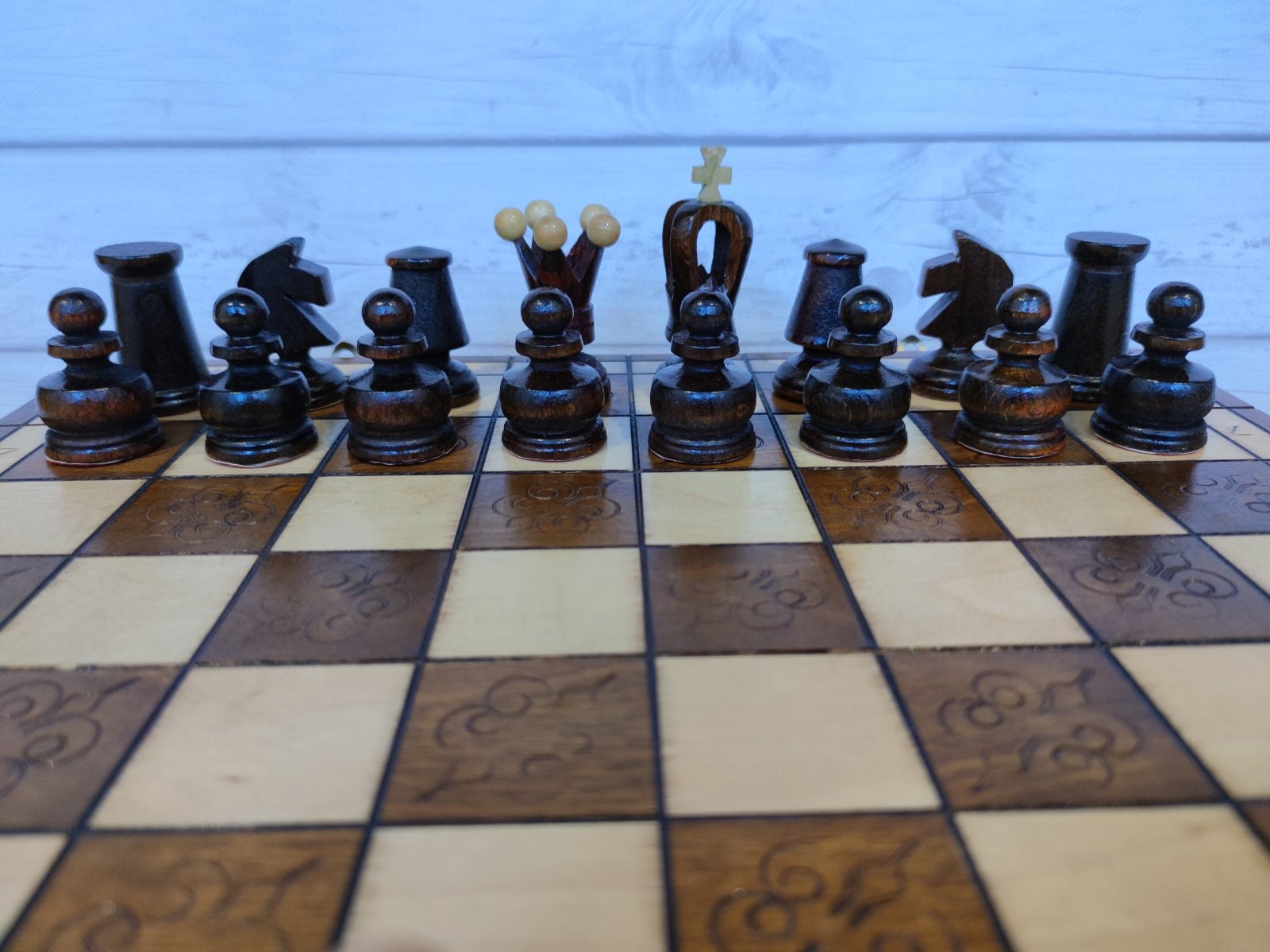 1950s old chess set USSR wooden vintage chess board 29x29cm - Shop Chess24  Board Games & Toys - Pinkoi