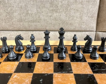 Small Germany plastic chess set 90s. Great gift for mens, chess lovers and collectors!