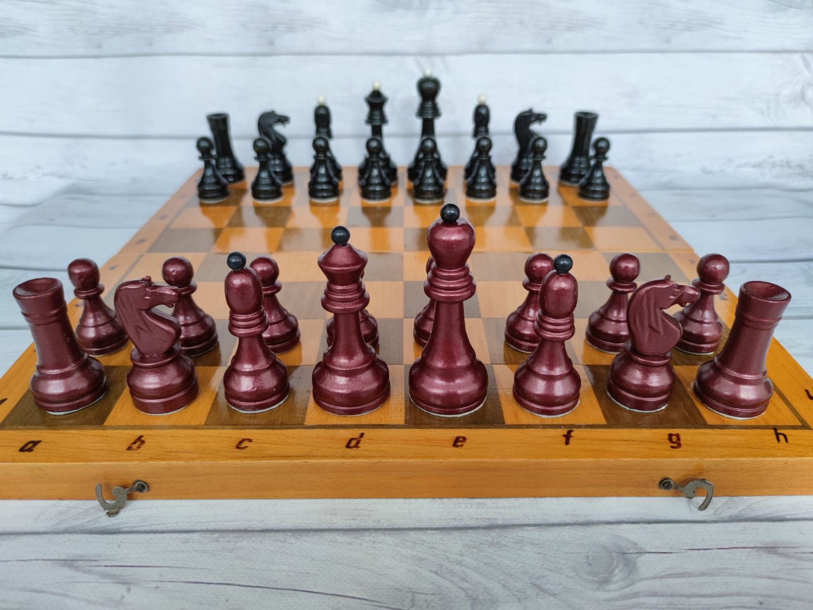 Chess pieces with weights refurbished and repainted Etsy