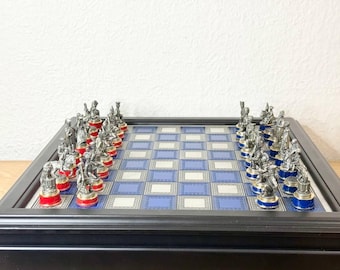 Metal chess set ( Battle of Waterloo ) 90s in very good condition.