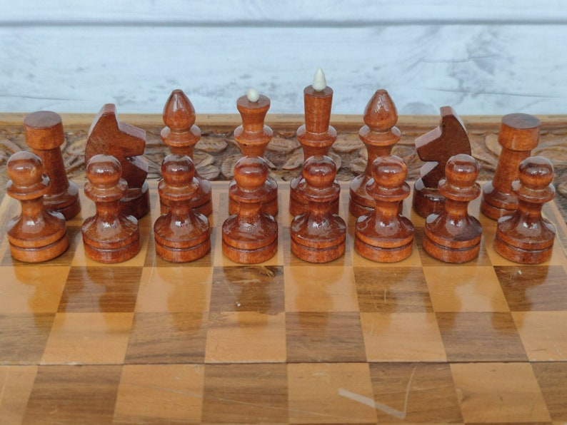 Soviet Handmade Chess Set + Backgammon + Checkers 80s Vintage in Good ...