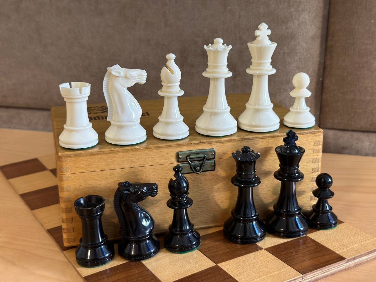 Vintage Germany plastic chess set 70s vintage in good condition. Great gift for mens and collectors!