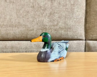 Handmade vintage mini Duck made of wood Germany circa vintage 70s. Great gift for mens, lovers and collectors!