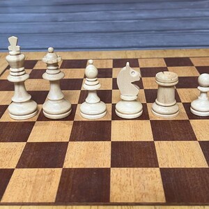 Germany Wooden chess pieces 80s in good condition. Great gift for mens and collectors!