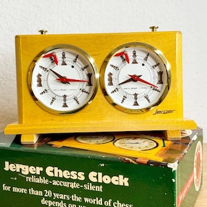 Mechanical chess clock Jerger in good working condition 70s vintage Chess gift Rare chess clock with original box