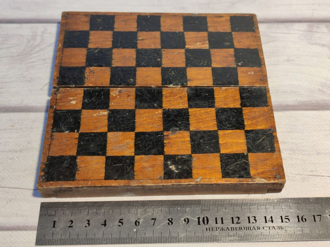 Soviet Wood Pocket Chess Set Near 30s Vintage in Good Etsy