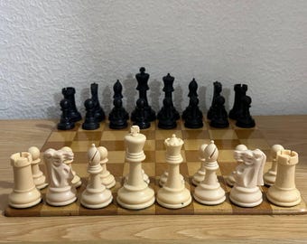 Germany plastic chess set 70s vintage in good condition. Great gift for mens and collectors!