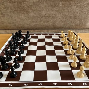 Chess set made in Germany 90s vintage in original box with board. Great gift for mens, chess lovers and collectors!