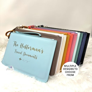 Family Passport Holder, Personalised Travel Document Wallet, Passport Wallet, Faux Leather Travel Folder