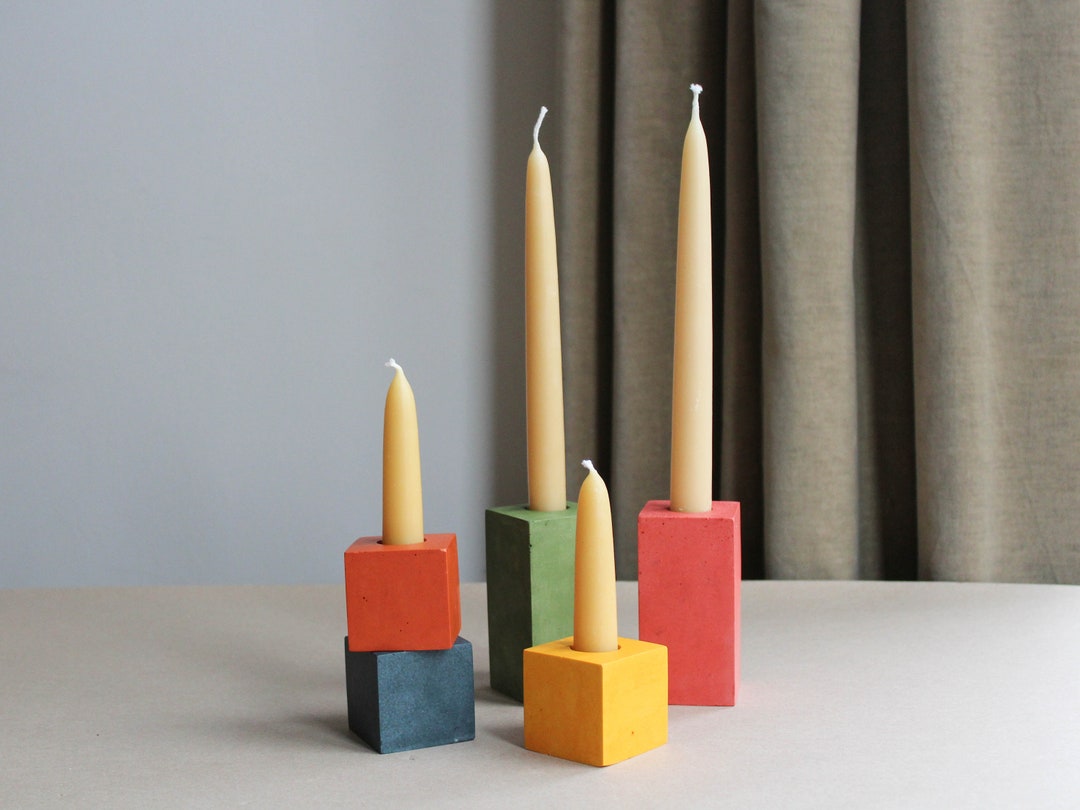 Building Block Candle Holders Colourful Candle Stick Holder Etsy