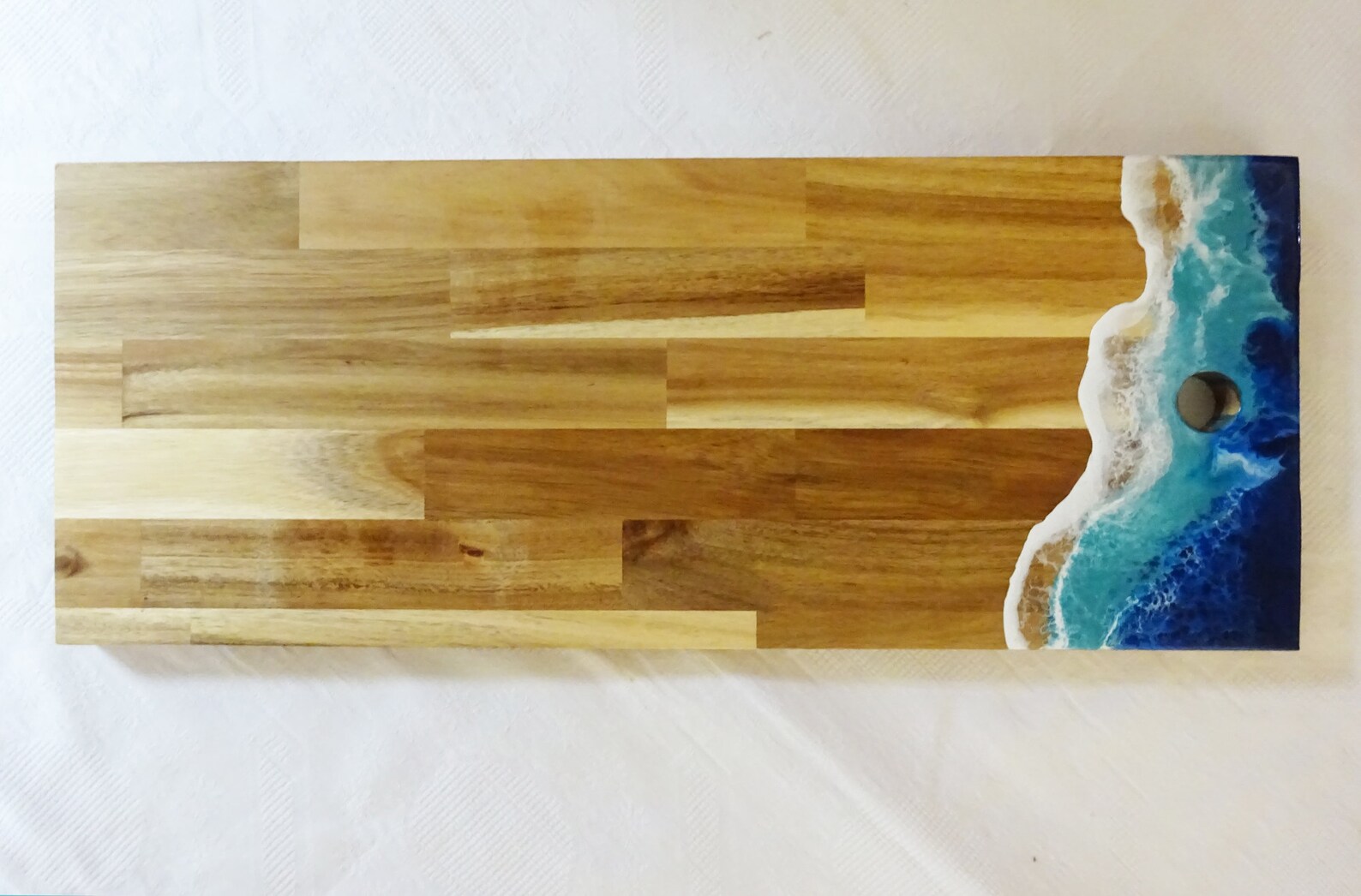 Beautiful long resin art cheese board Etsy