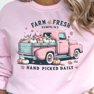 Farm Fresh Pumpkins Sweatshirt: Vintage Truck Graphic, Cozy Fall Fashion