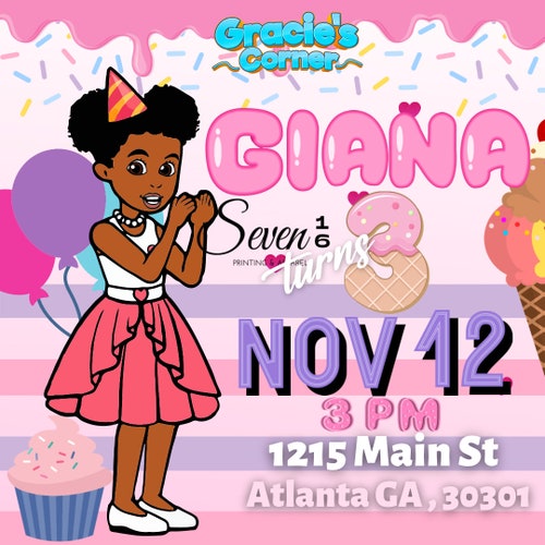 Gracie's Corner Birthday Invitation Birthday Invite Etsy Australia