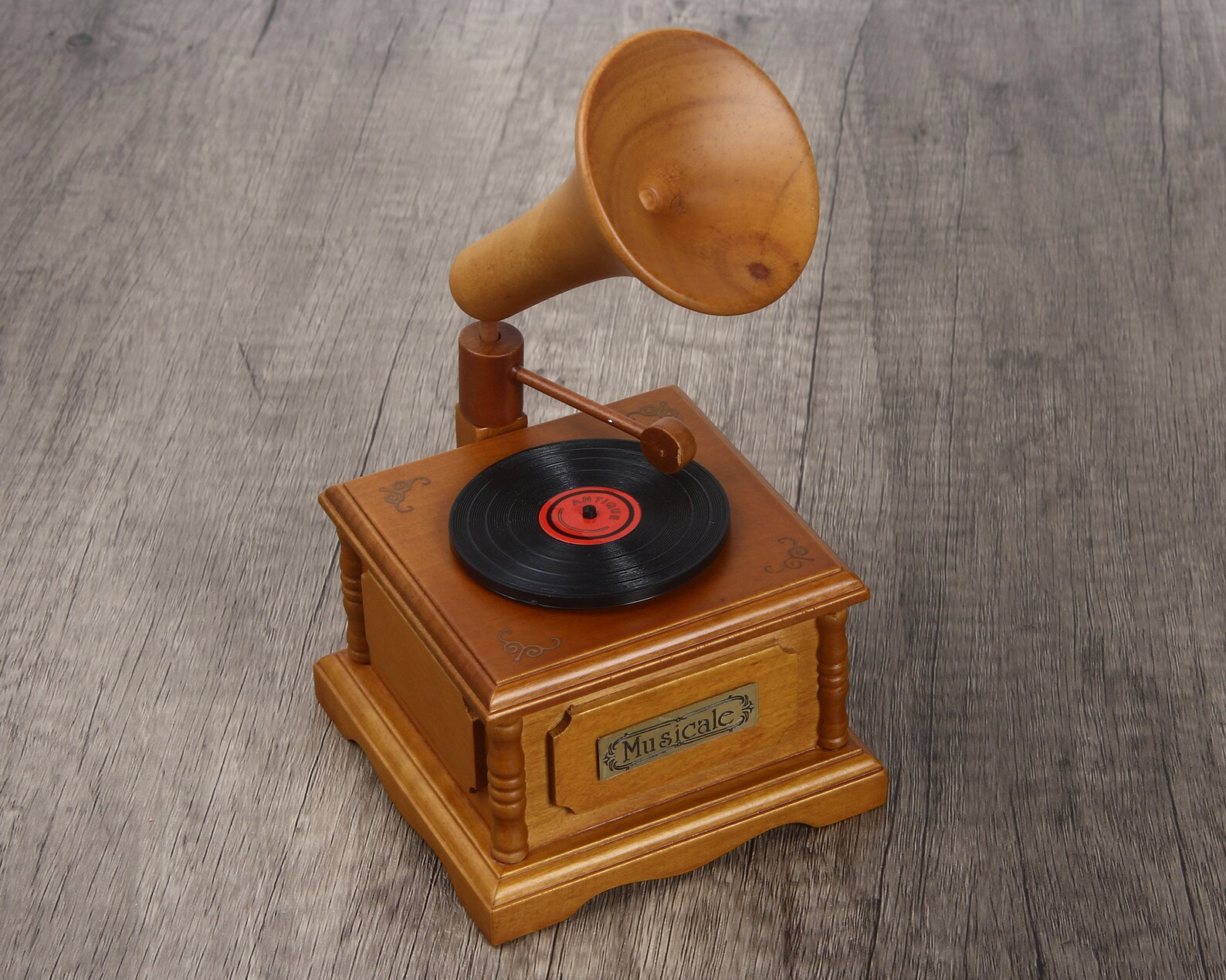 Gramophone Music Box, Custom Music Box, Wooden Music Box, Vintage Music