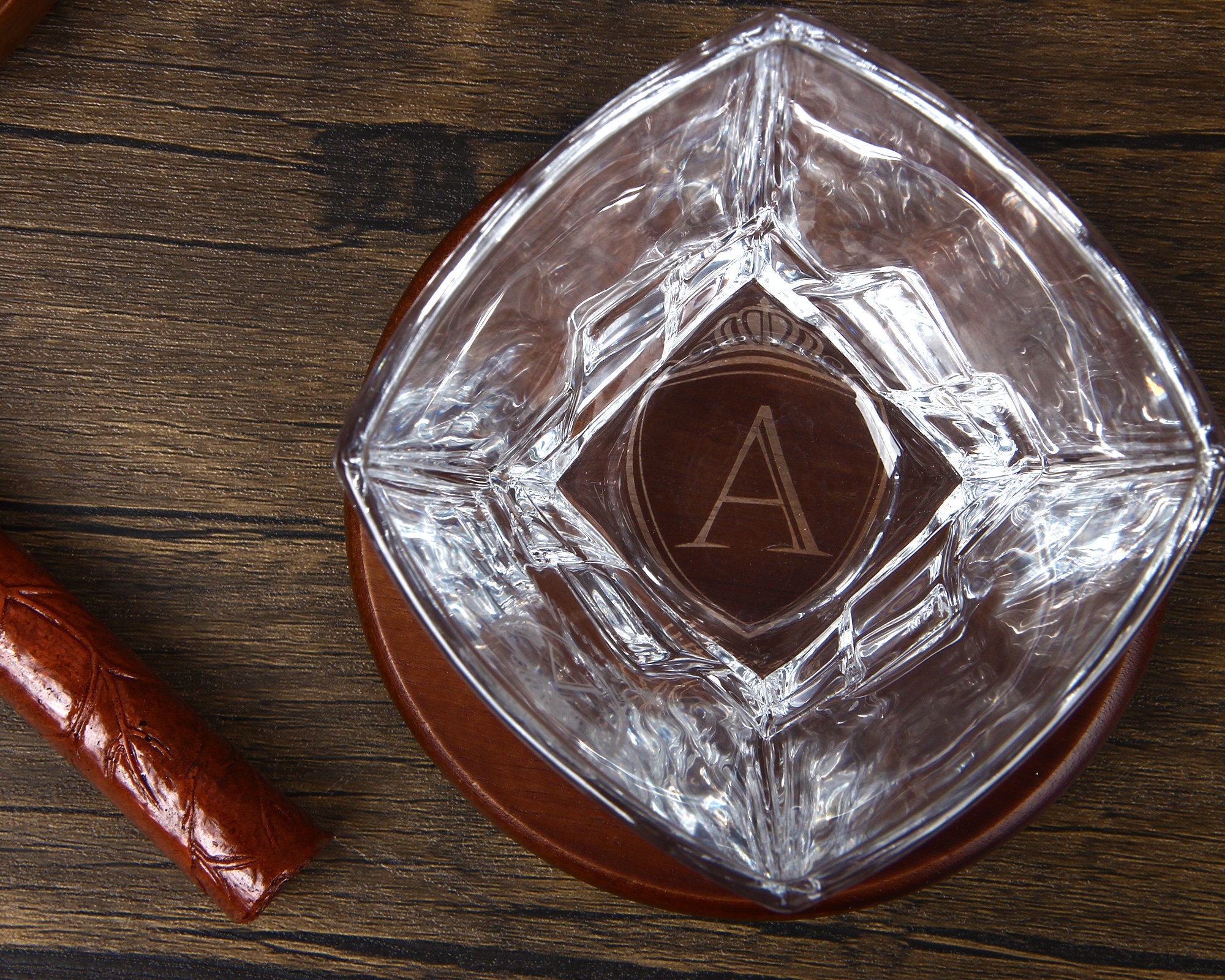 Whisky Glass Cigar Holder Personalized Cigar Ashtray Wood Etsy