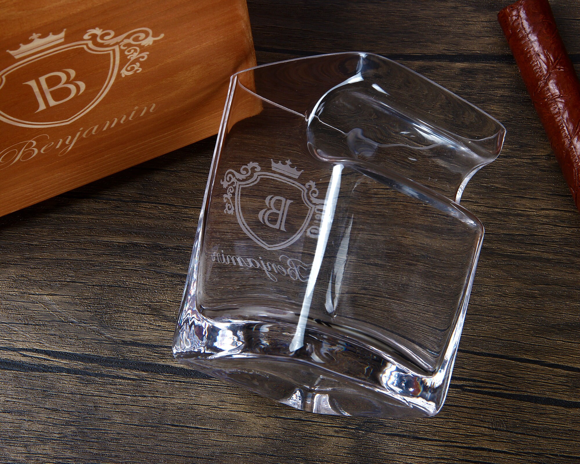 Whiskey Cigar Glass Holder Personalization, Custom Whiskey Glasses, Cigar Gift, Father's Day ...