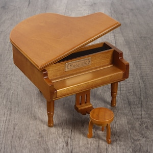 Personalized Piano Music Box, Custom Vintage Wooden Music Box,