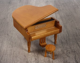 Personalized Piano Music Box, Custom Vintage Wooden Music Box,