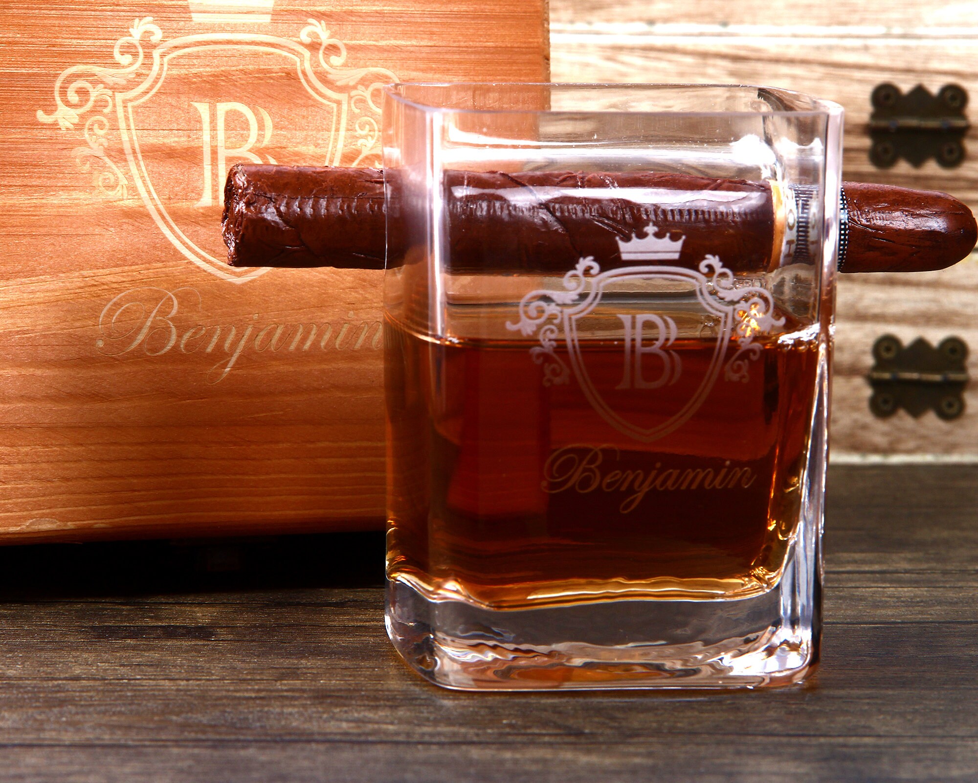 Whiskey Cigar Glass Holder Personalization, Custom Whiskey Glasses, Cigar Gift, Father's Day ...