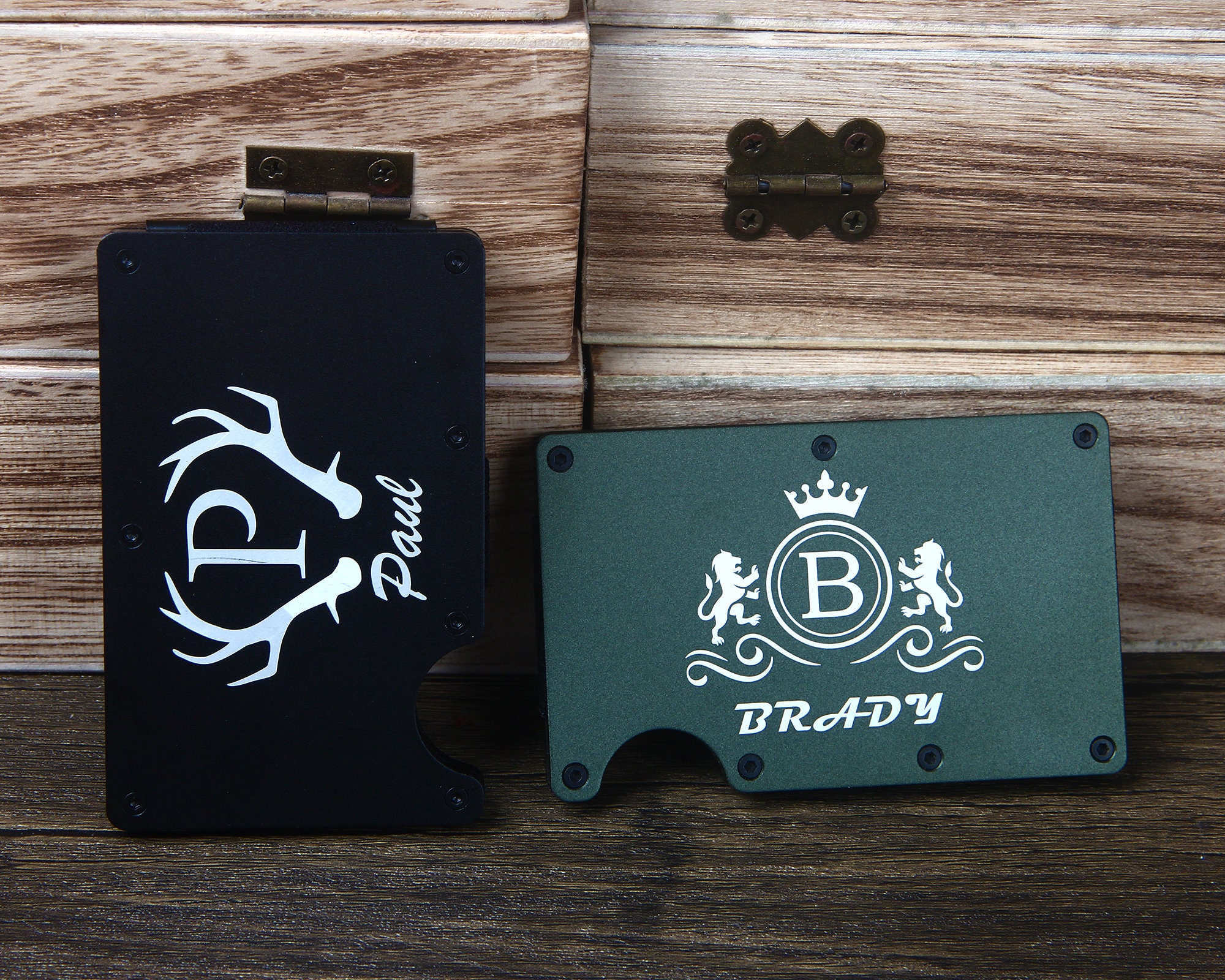 Money Clip Engraving Credit Card Case Card Holder Wallet Etsy