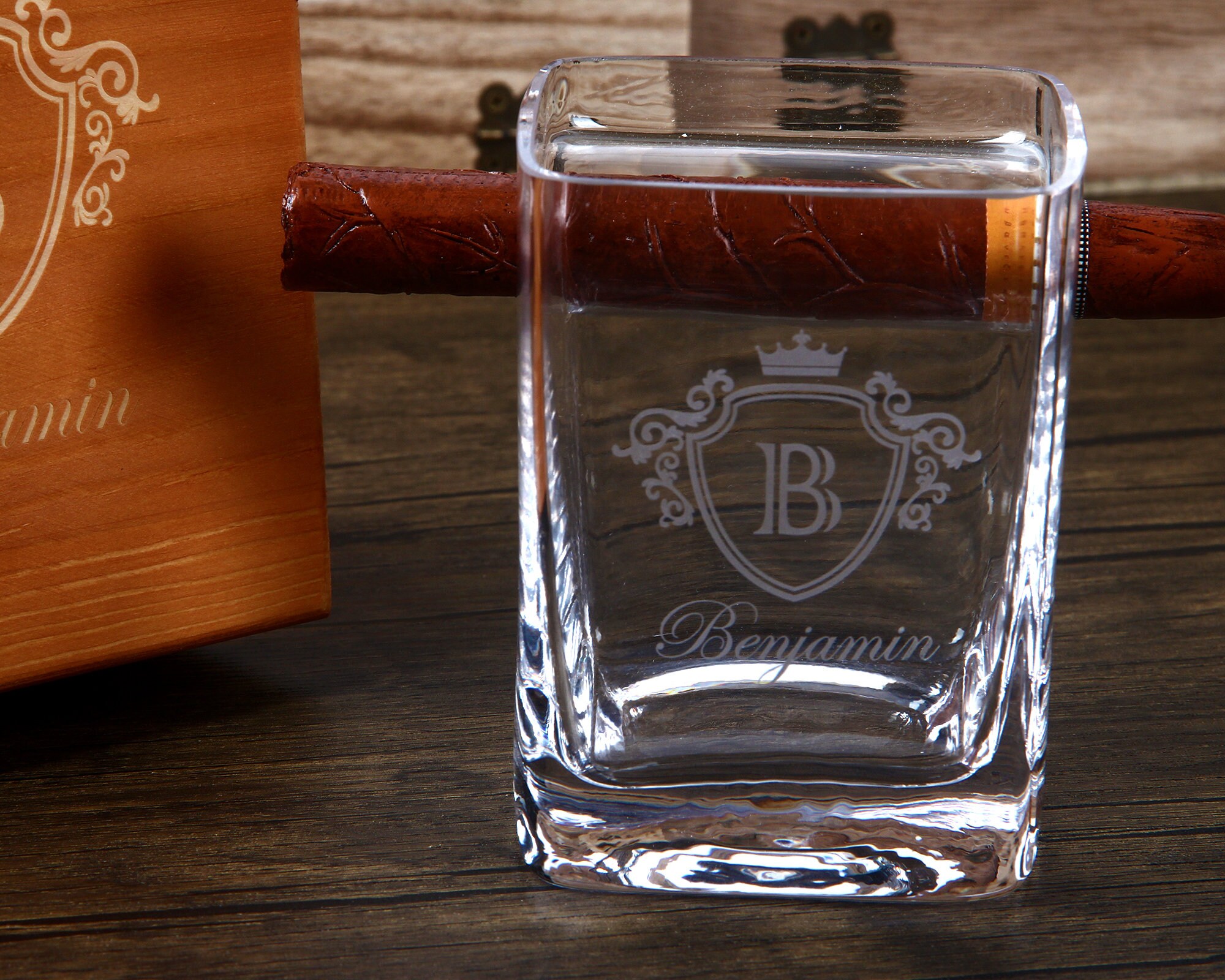 Whiskey Cigar Glass Holder Personalization, Custom Whiskey Glasses, Cigar Gift, Father's Day ...