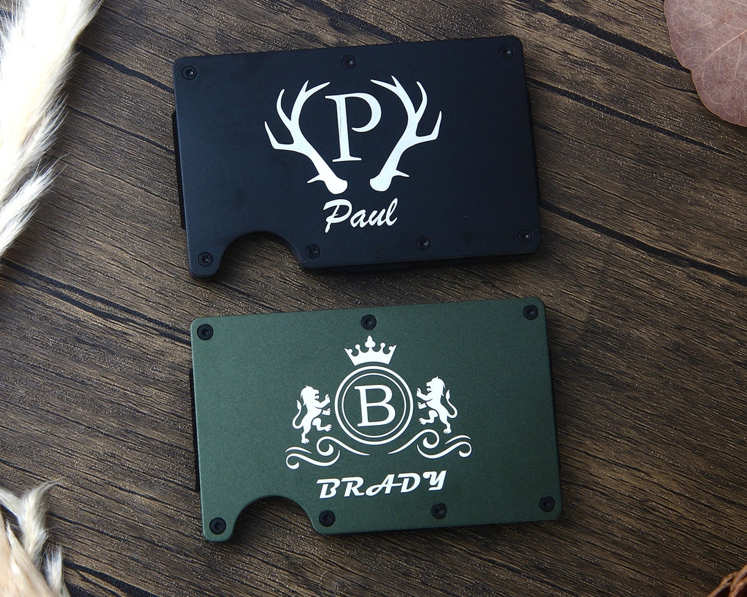 Money Clip Engraving Credit Card Case Card Holder Wallet Etsy