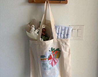 Bolsa de mano "Encuéntrame en el mercado de agricultores" / Bolsa de mercado / Bolsa de mano de fin de semana