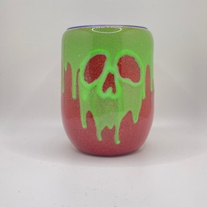 Glow in the Dark Poison Apple Glitter Resin wine Tumbler, potion wine tumbler, custom tumbler, witch tumbler, drip tumbler