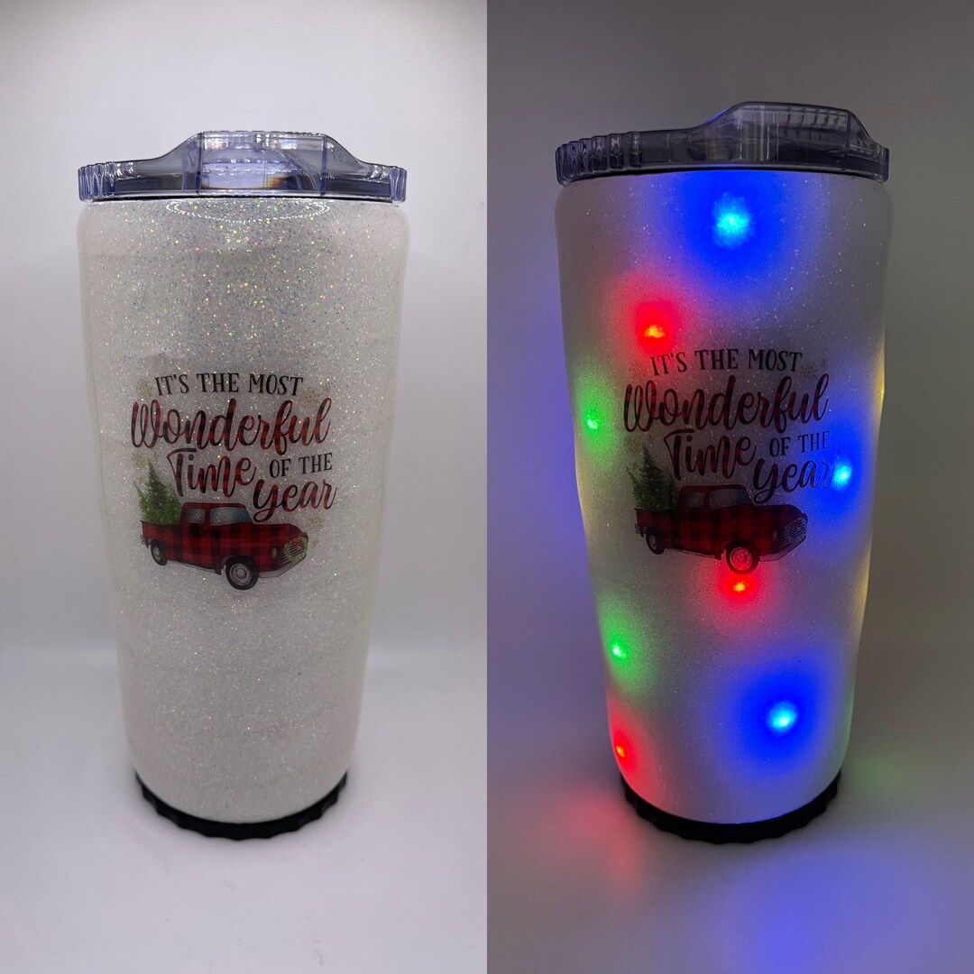 Light up Christmas Tumbler Christmas Light Tumbler 20 Oz Etsy