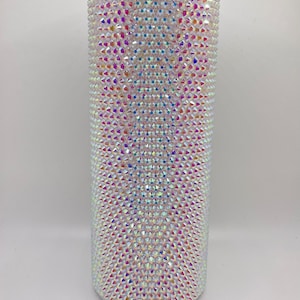 Glow in the Dark Aurora Borealis Rhinestone Bling Stainless Steel Tumbler- Rhinestone Tumbler- Bling Tumbler- Crystal Tumbler