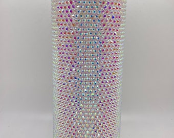Aurora Borealis Rhinestone Tumbler: Bling Stainless Steel Cup