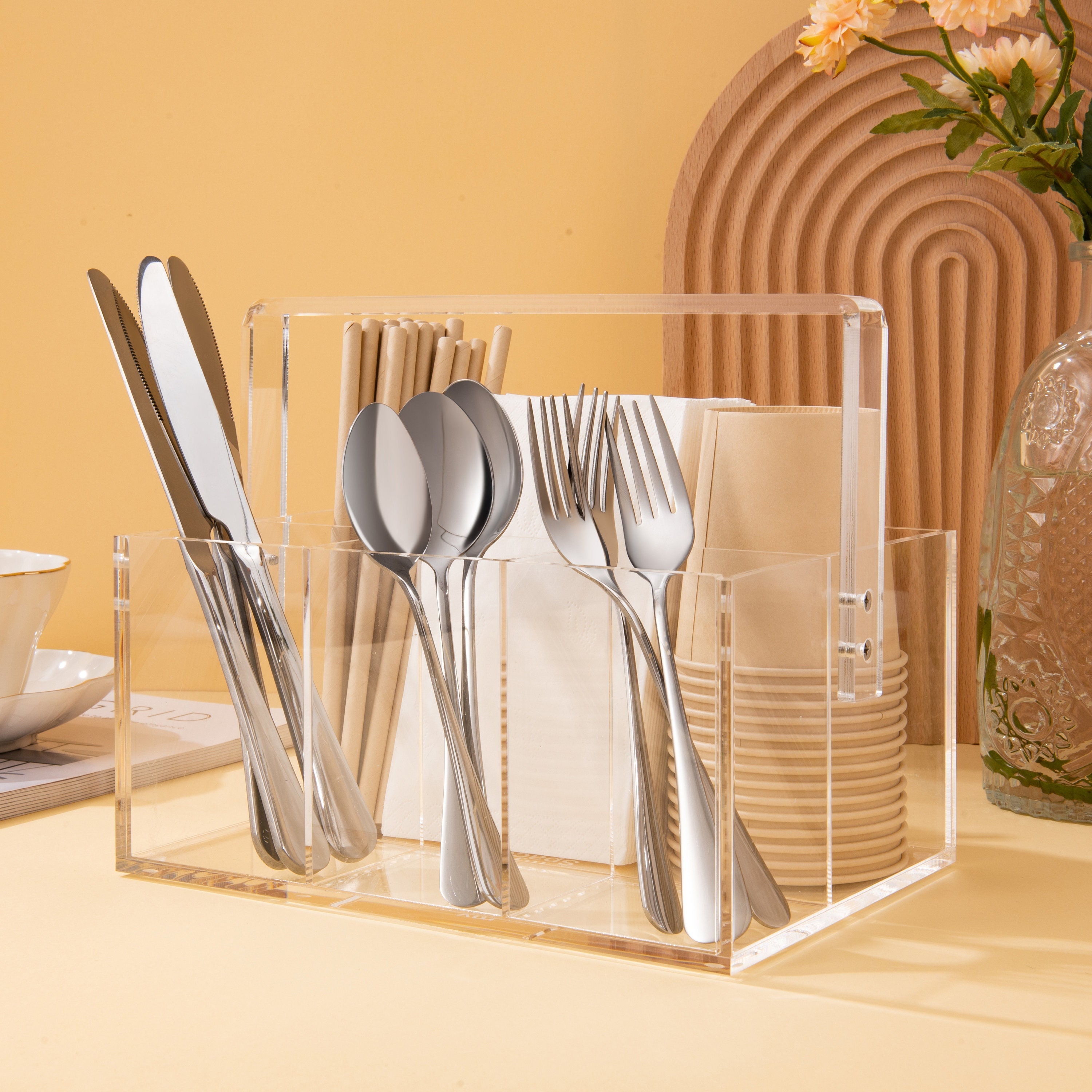 Utensil Holder Silverware Caddy Countertop Cutlery Organizer Etsy