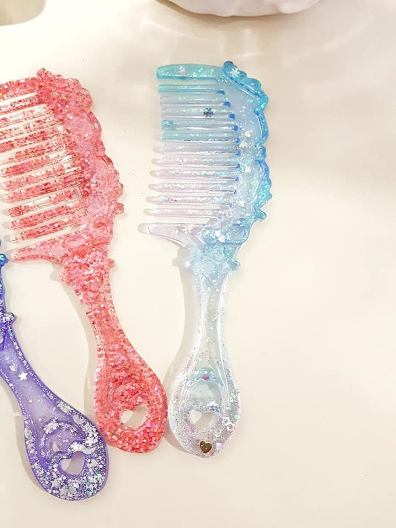 Hair comb resin Glitter Resin glitter comb there are 3 Etsy