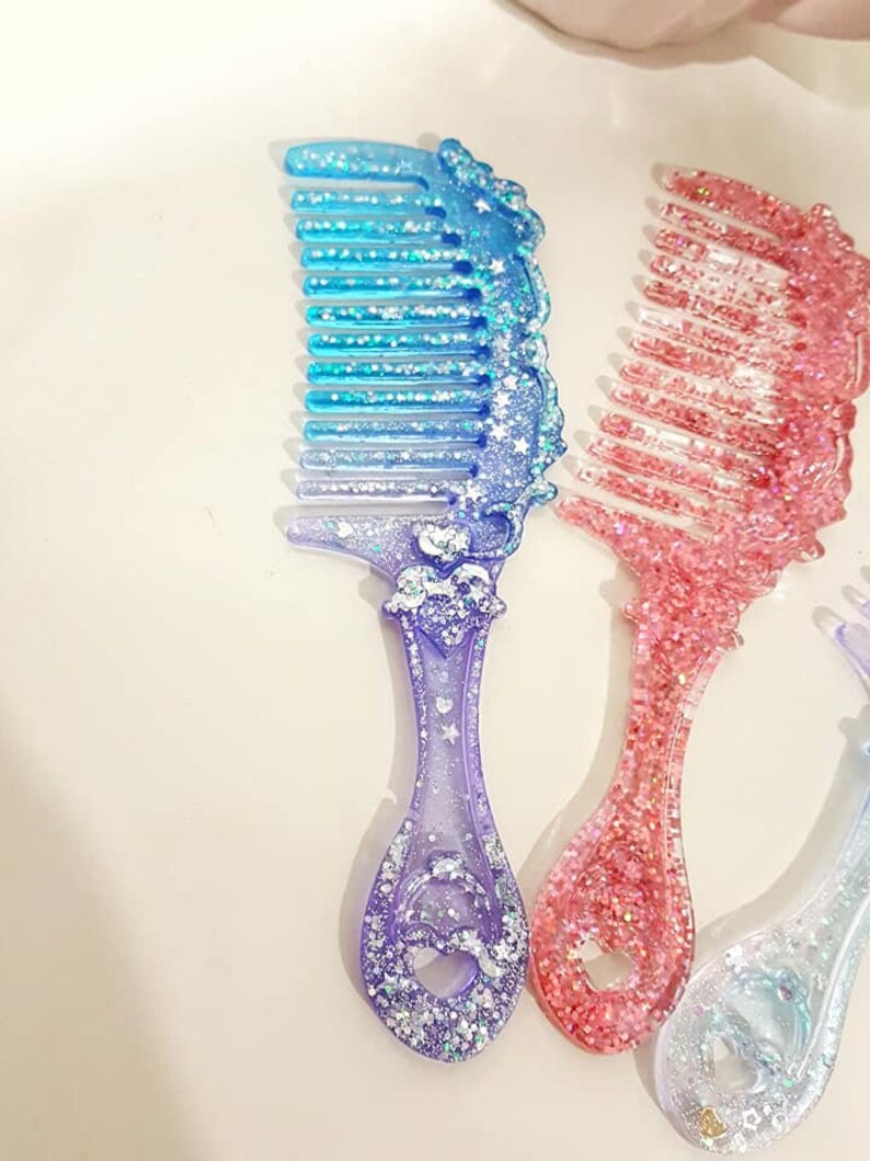 Hair comb resin Glitter Resin glitter comb there are 3 Etsy